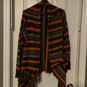 Fringe wrap sweater